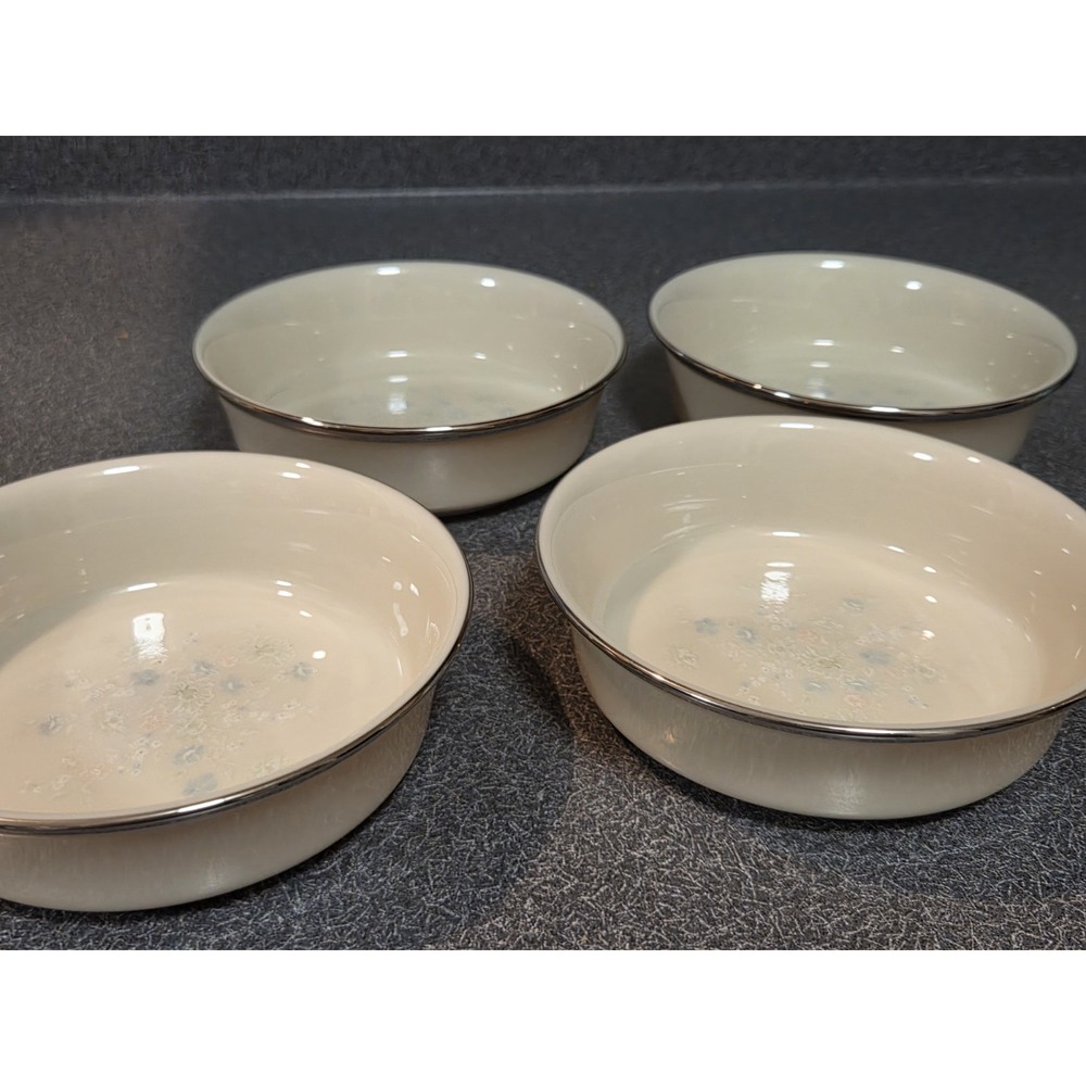 Set of 4 Lenox NICOLE Fruit Dessert Sauce Bowls 5 3/8" Platinum Trim USA Fine